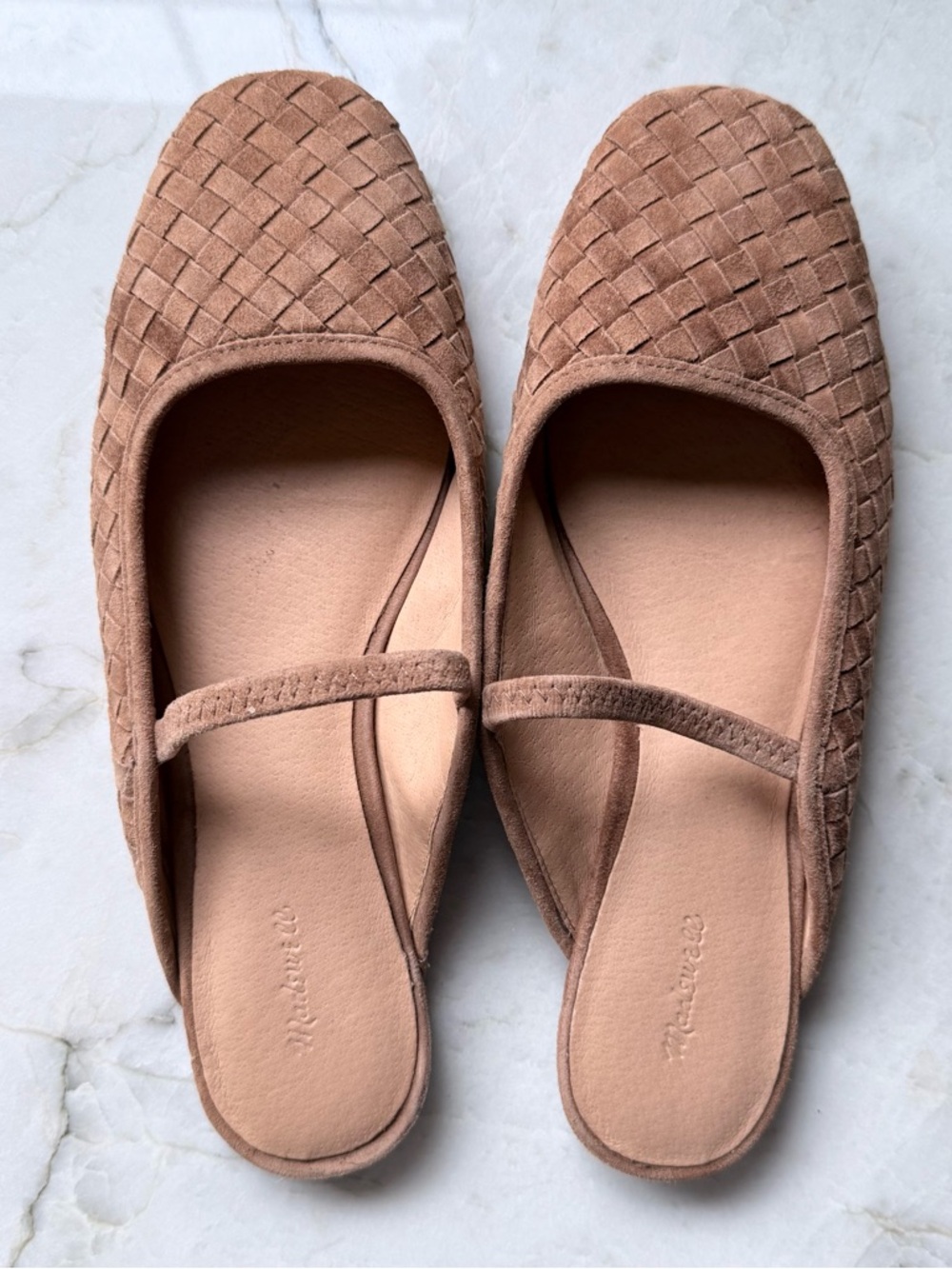 EUC Madewell Woven Suede Mary Jane Flats in Cognac Brown w/Box - Picture 5 of 8